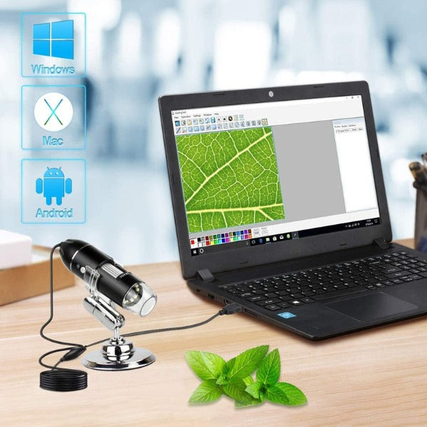 Microscópio HD Portátil USB - Celular, PC, Notebook