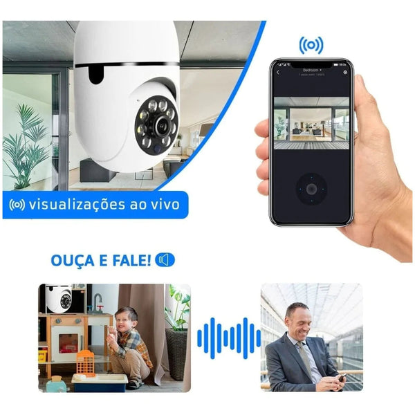 Câmera Rotativa Inteligente - 3G/Wifi 360graus HD